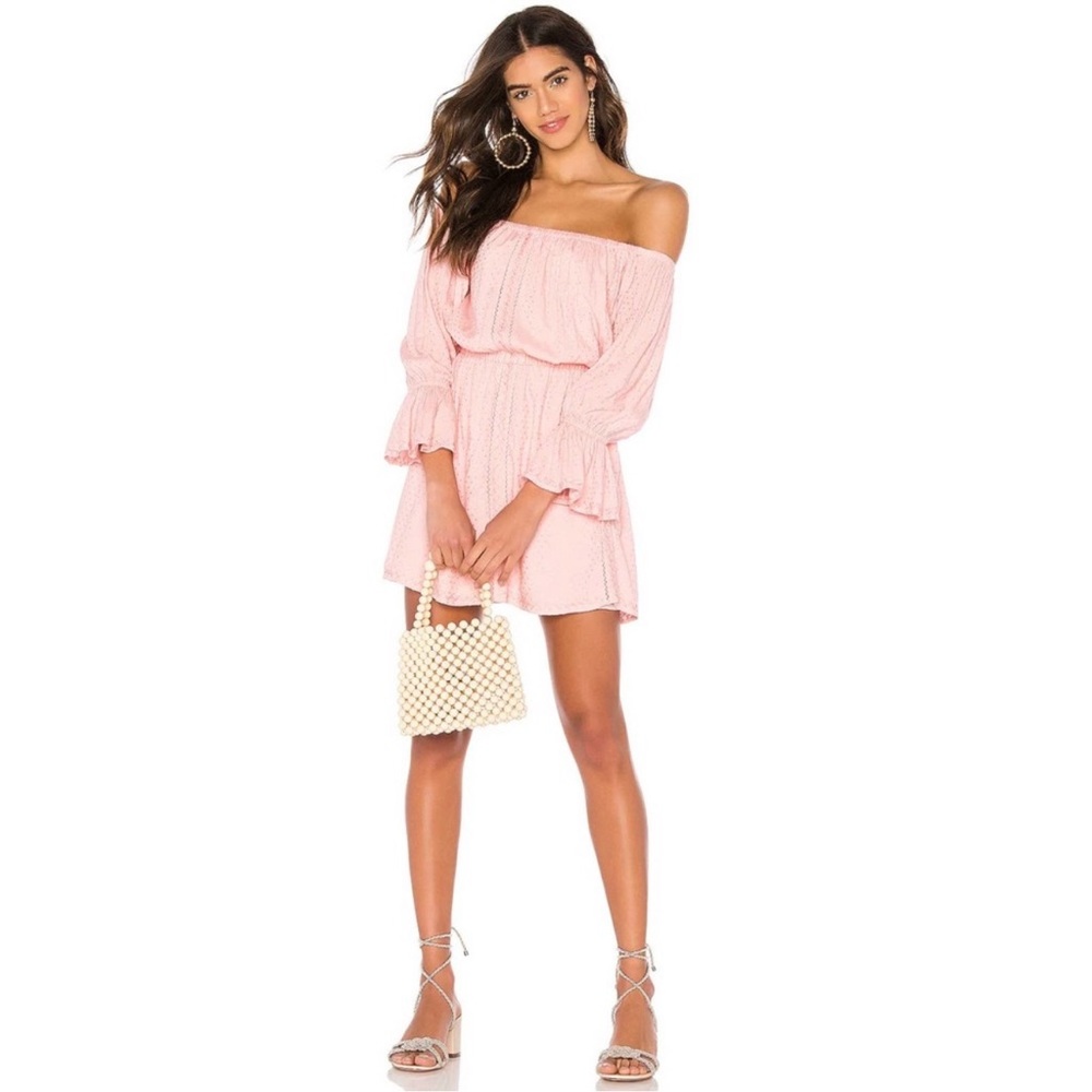 Tularosa Dress | Revolve Coral Pink Off the Shoulder Mini Dress Medium